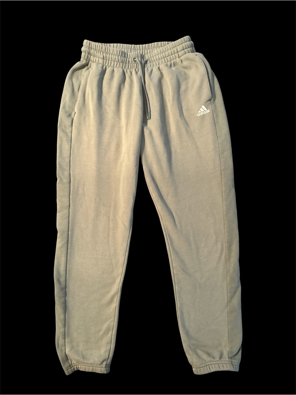 adidas Olive Green Drawstring Sweatpants with Logo Tab